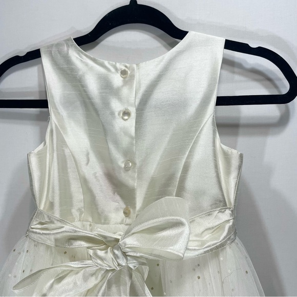David’s Bridal Girls White & Gold Tulle Dress Size 8 Special Occasion - Picture 7 of 10